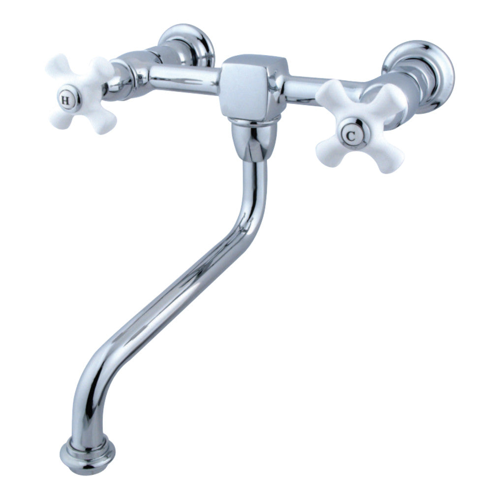 Kingston Brass KS1211PX Heritage Wall Mount Bathroom Faucet, Polished Chrome - BNGBath