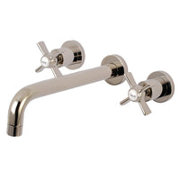 Thumbnail for Kingston Brass KS8026ZX Millennium Two-Handle Wall Mount Tub Faucet, Polished Nickel - BNGBath