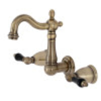 Thumbnail for Kingston Brass KS1223PKL Duchess Two-Handle Wall Mount Bathroom Faucet, Antique Brass - BNGBath