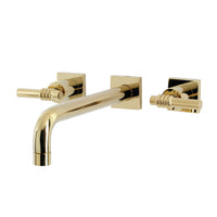 Thumbnail for Kingston Brass KS6022ML Milano Wall Mount Tub Faucet, Polished Brass - BNGBath
