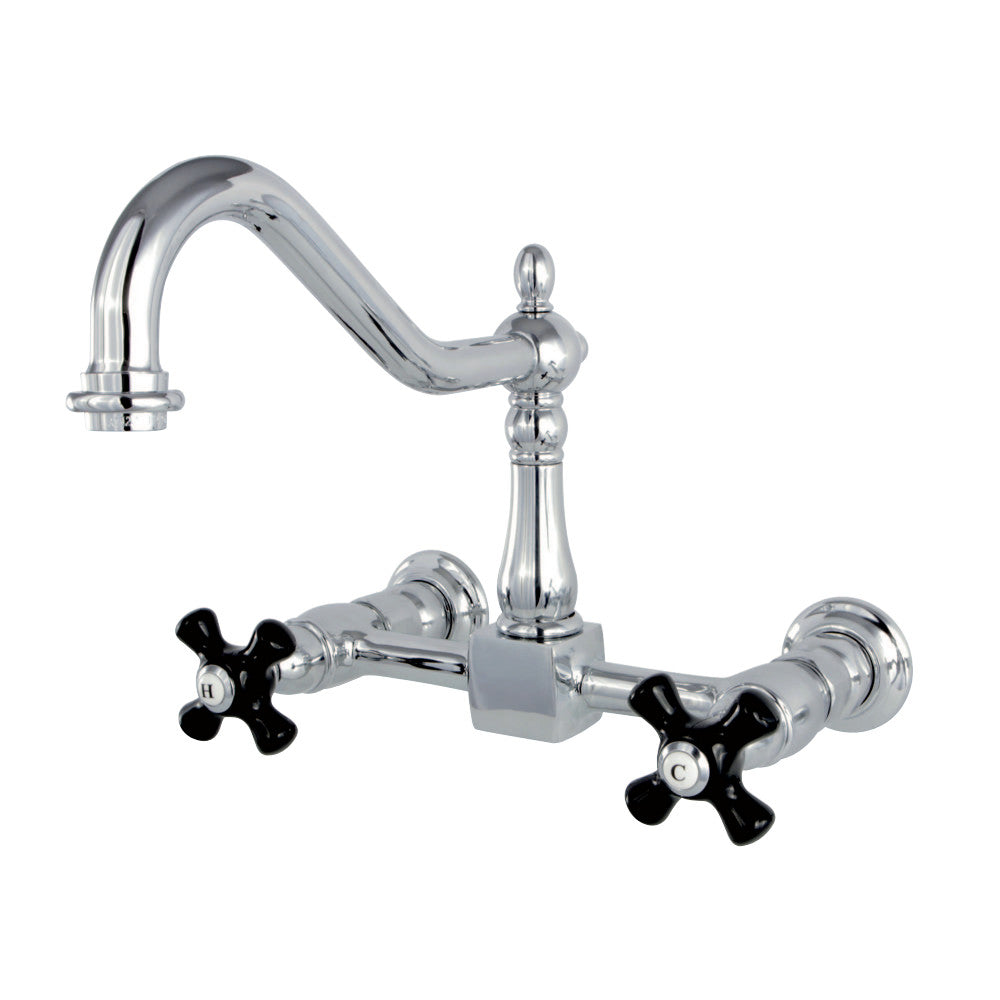 Kingston Brass KS1241PKX Duchess Wall Mount Bridge Kitchen Faucet, Polished Chrome - BNGBath