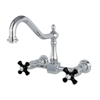 Thumbnail for Kingston Brass KS1241PKX Duchess Wall Mount Bridge Kitchen Faucet, Polished Chrome - BNGBath