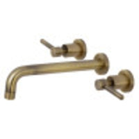 Thumbnail for Kingston Brass KS8023DL Concord Two-Handle Wall Mount Tub Faucet, Antique Brass - BNGBath