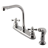 Thumbnail for Kingston Brass KB711AXSP Victorian Centerset Kitchen Faucet, Polished Chrome - BNGBath