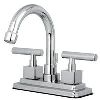 Thumbnail for Kingston Brass KS8661CQL Claremont 4 in. Centerset Bathroom Faucet with Brass Pop-Up, Polished Chrome - BNGBath