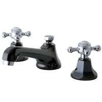 Thumbnail for Kingston Brass NS4467BX Widespread Bathroom Faucet, Black Stainless Steel/Polished Chrome - BNGBath