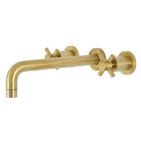 Thumbnail for Kingston Brass KS8027DX Concord Two-Handle Wall Mount Tub Faucet, Brushed Brass - BNGBath