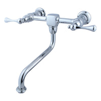 Thumbnail for Kingston Brass KS1211BL Wall Mount Bathroom Faucet, Polished Chrome - BNGBath