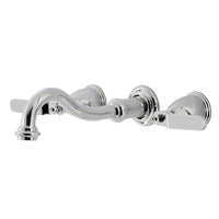 Thumbnail for Kingston Brass KS3021KL Whitaker Two-Handle Wall Mount Tub Faucet, Polished Chrome - BNGBath