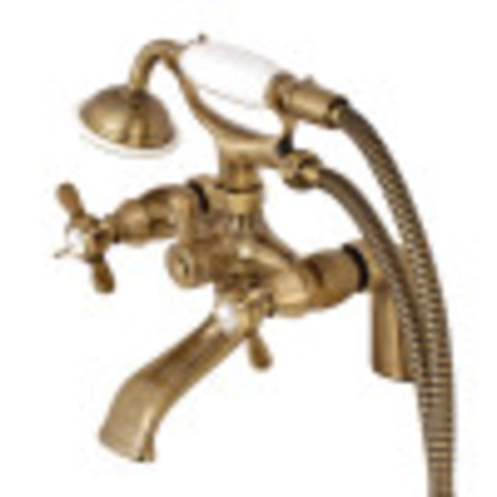 Kingston Brass KS287AB Essex Clawfoot Tub Faucet with Hand Shower, Antique Brass - BNGBath