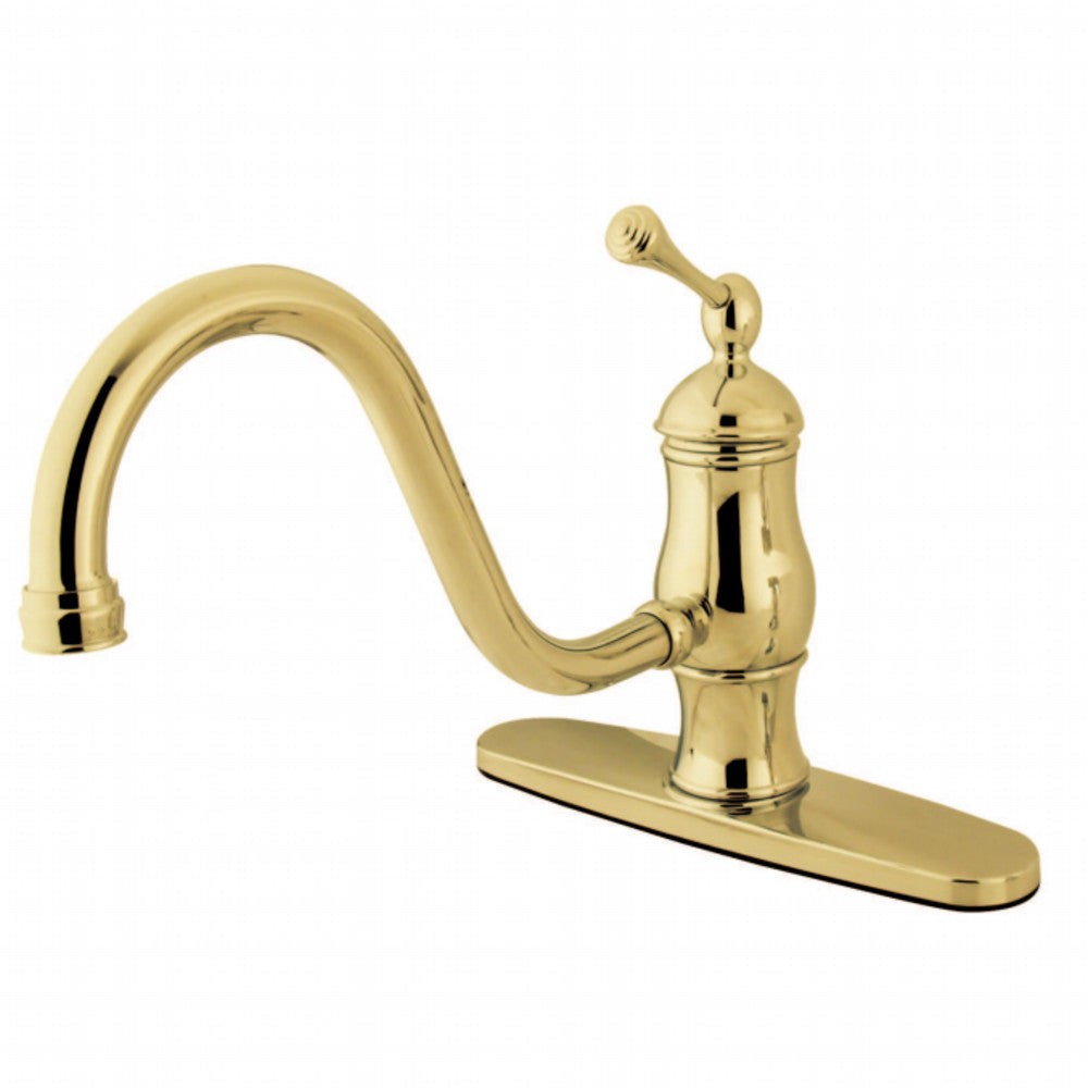 Kingston Brass KS1572BLLS Heritage Single-Handle 8" Centerset Kitchen Faucet, Polished Brass - BNGBath