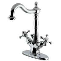 Thumbnail for Kingston Brass KS1431BX Vintage Two-Handle Bathroom Faucet with Brass Pop-Up and Cover Plate, Polished Chrome - BNGBath