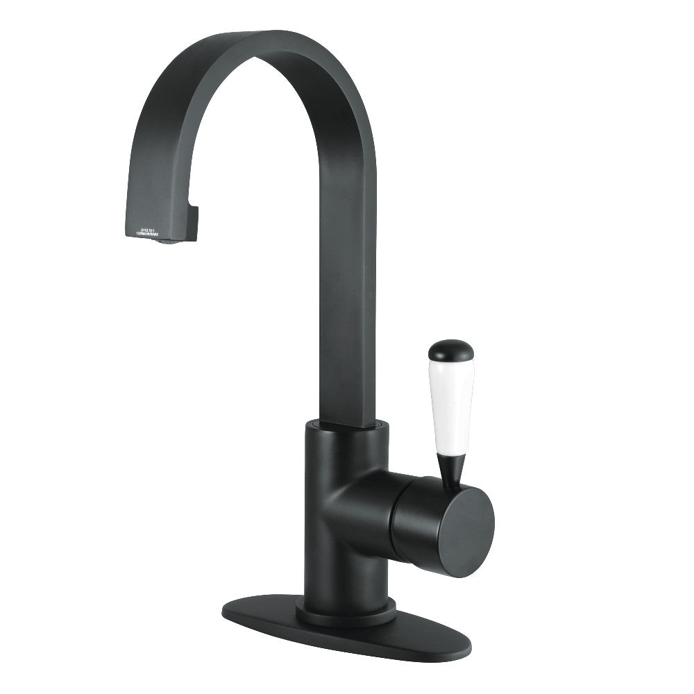 Fauceture LS8210DPL Paris Single-Handle Bathroom Faucet with Deck Plate & Drain, Matte Black - BNGBath