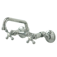 Thumbnail for Kingston Brass KS213C Kingston Two Handle Wall Mount Kitchen Faucet, Polished Chrome - BNGBath