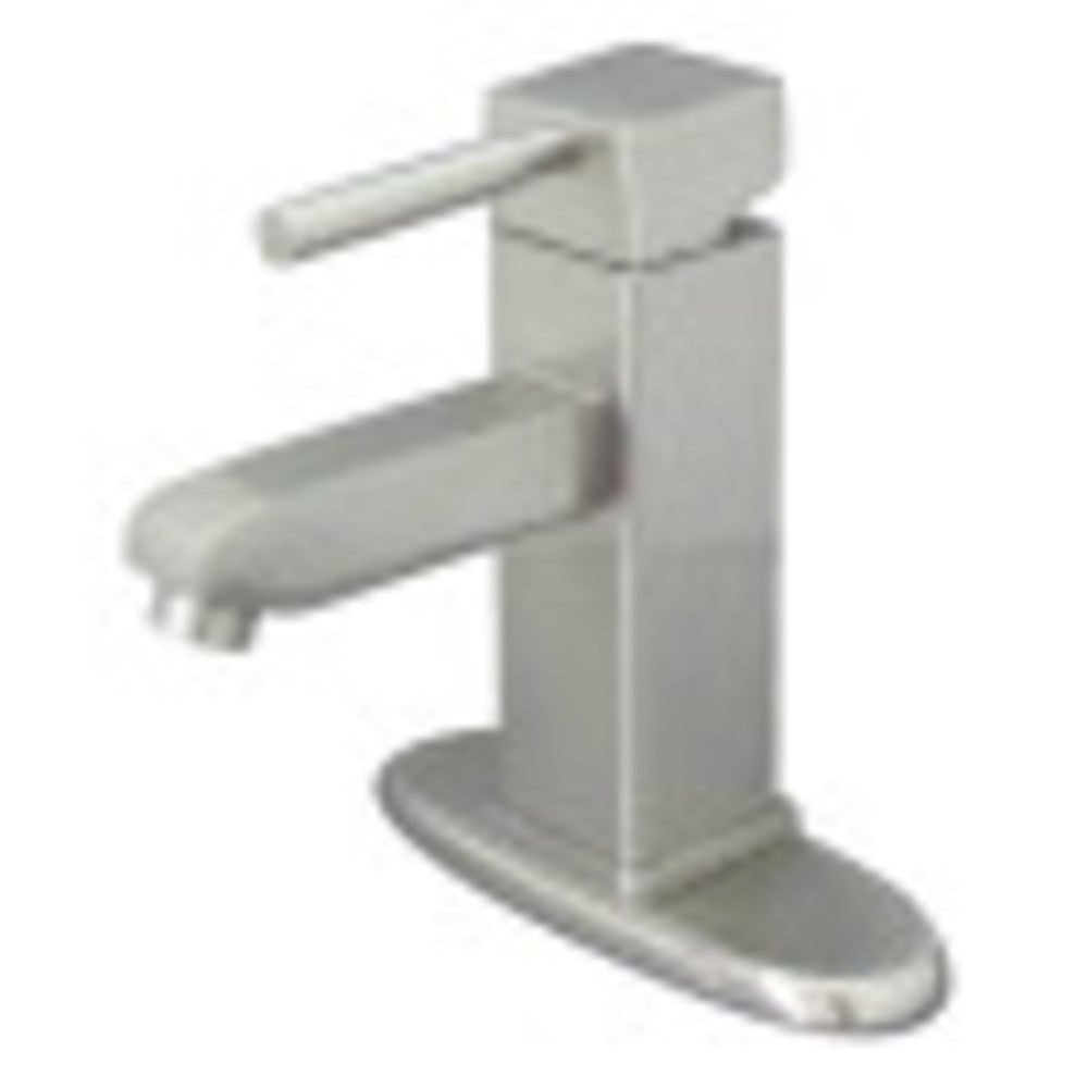 Kingston Brass KS8448DL Concord Single-Handle Bathroom Faucet with Push Pop-Up and Cover Plate, Brushed Nickel - BNGBath