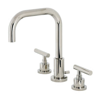 Thumbnail for Kingston Brass FSC8939CML Manhattan Widespread Bathroom Faucet with Brass Pop-Up, Polished Nickel - BNGBath
