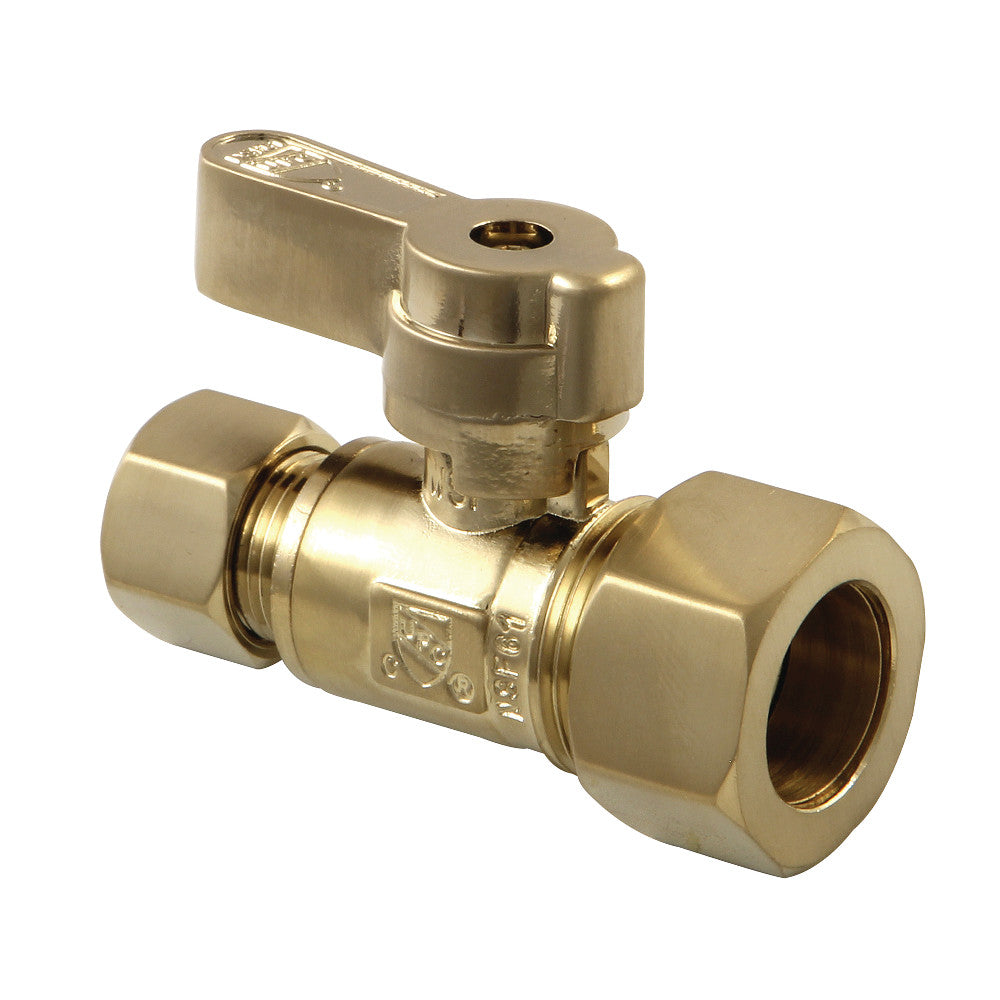 Kingston Brass KF5335BB 5/8" OD x 3/8" OD Comp Straight Stop Valve, Brushed Brass - BNGBath