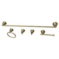 Thumbnail for Kingston Brass BAH8230478SB Concord 5-Piece Bathroom Accessory Set, Brushed Brass - BNGBath