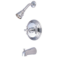 Thumbnail for Kingston Brass GKB3631AX Water Saving Restoration Tub and Shower Faucet with Cross Handles, Polished Chrome - BNGBath