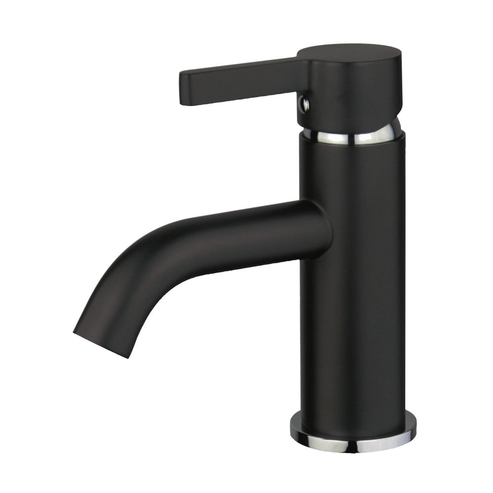 Fauceture LS8227CTL Continental Single-Handle Bathroom Faucet with Push Pop-Up, Matte Black/Polished Chrome - BNGBath