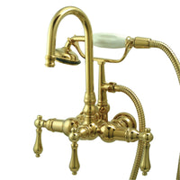 Thumbnail for Kingston Brass CC7T2 Vintage 3-3/8-Inch Wall Mount Tub Faucet, Polished Brass - BNGBath