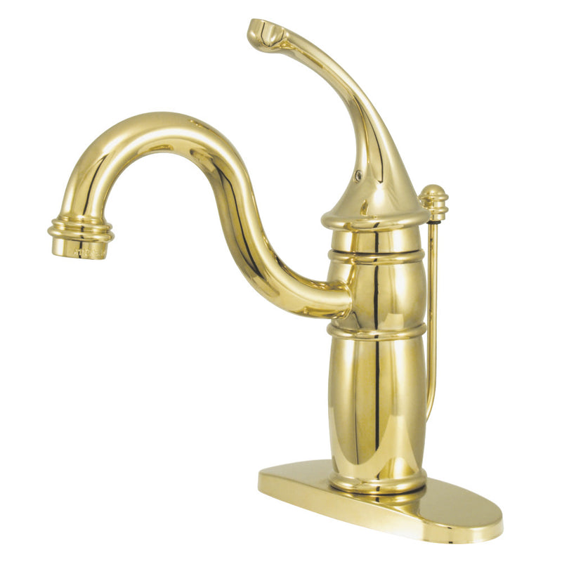 Kingston Brass KB1402GL Georgian Single-Handle Bathroom Faucet with Pop-Up Drain, Polished Brass - BNGBath