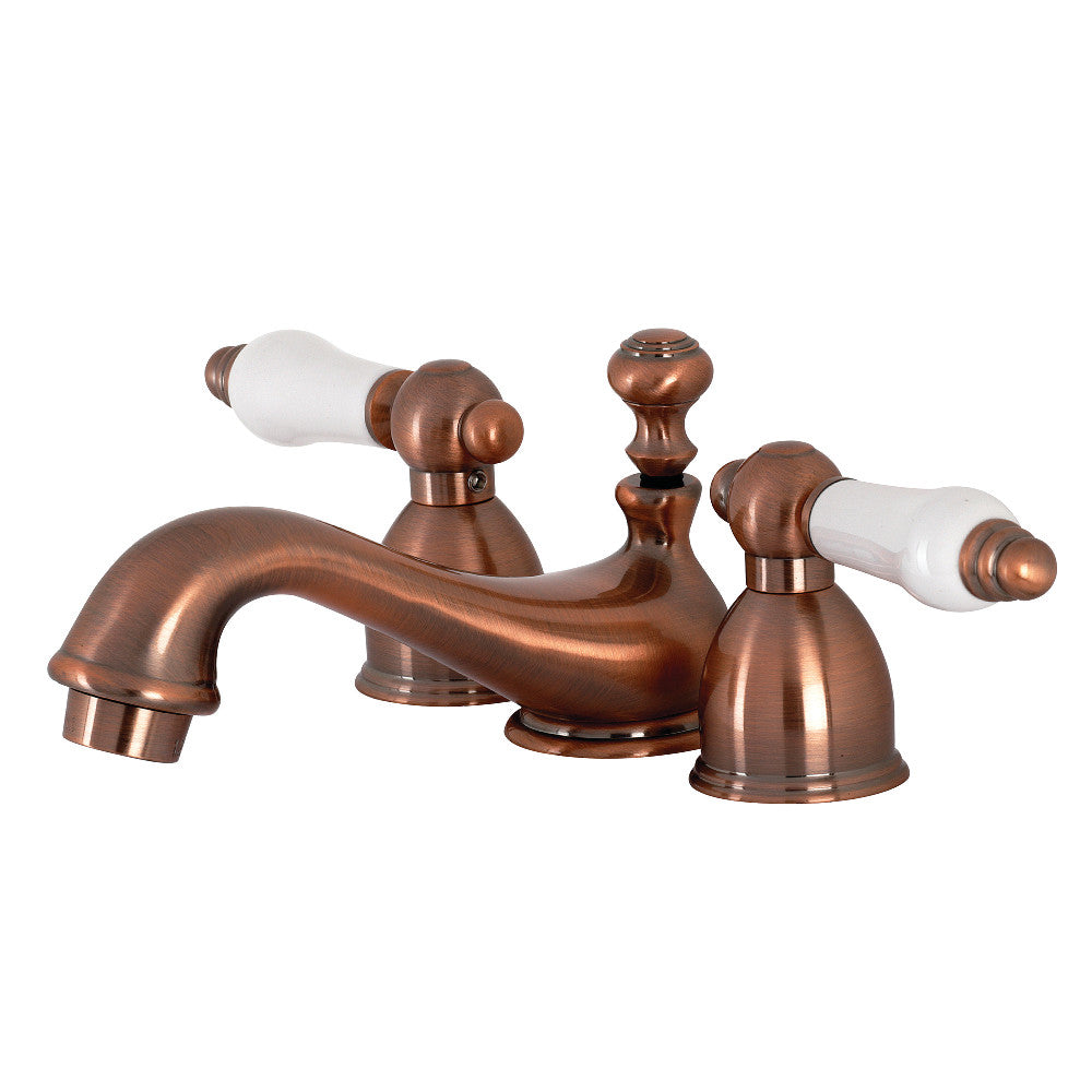 Kingston Brass KS395PLAC Restoration Mini-Widespread Bathroom Faucet, Antique Copper - BNGBath
