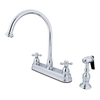 Thumbnail for Kingston Brass KB3751AXBS Restoration Centerset Kitchen Faucet, Polished Chrome - BNGBath