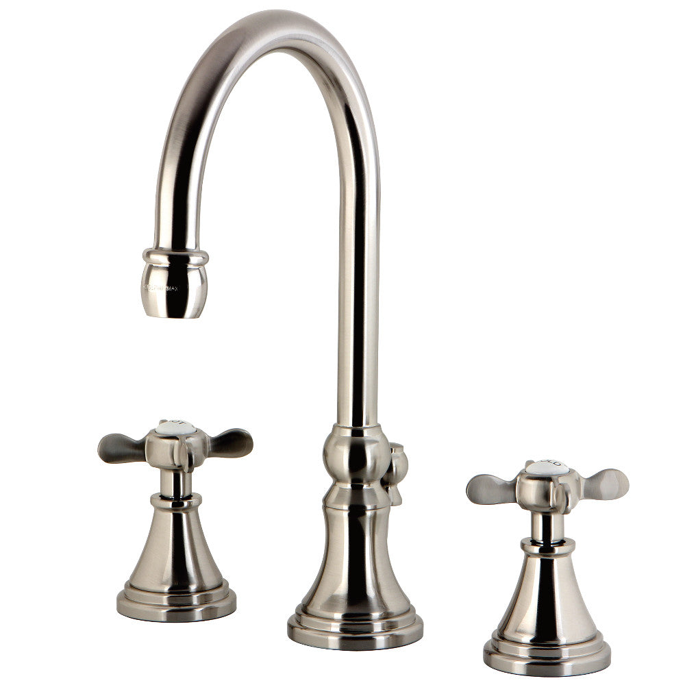 Kingston Brass KS2988BEX Essex Widespread Bathroom Faucet with Brass Pop-Up, Brushed Nickel - BNGBath