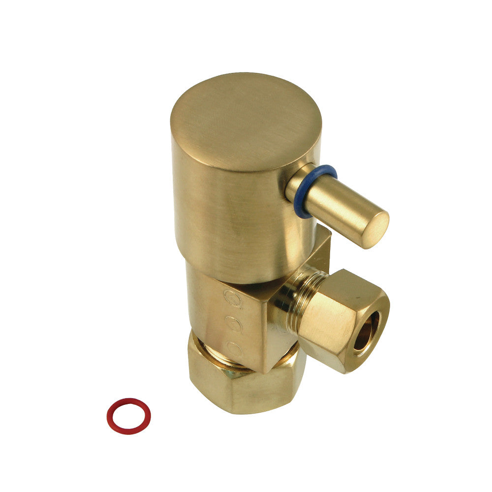 Kingston Brass CD53307DL Concord 5/8"O.D x 3/8" O.D Anti-Seize Deluxe Quarter Turn Ceramic Hardisc Cartridge Angle Stop, Brushed Brass - BNGBath