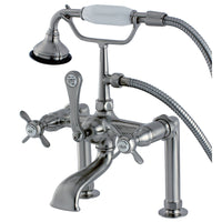 Thumbnail for Aqua Vintage AE103T8BEX Essex Deck Mount Clawfoot Tub Faucet, Brushed Nickel - BNGBath