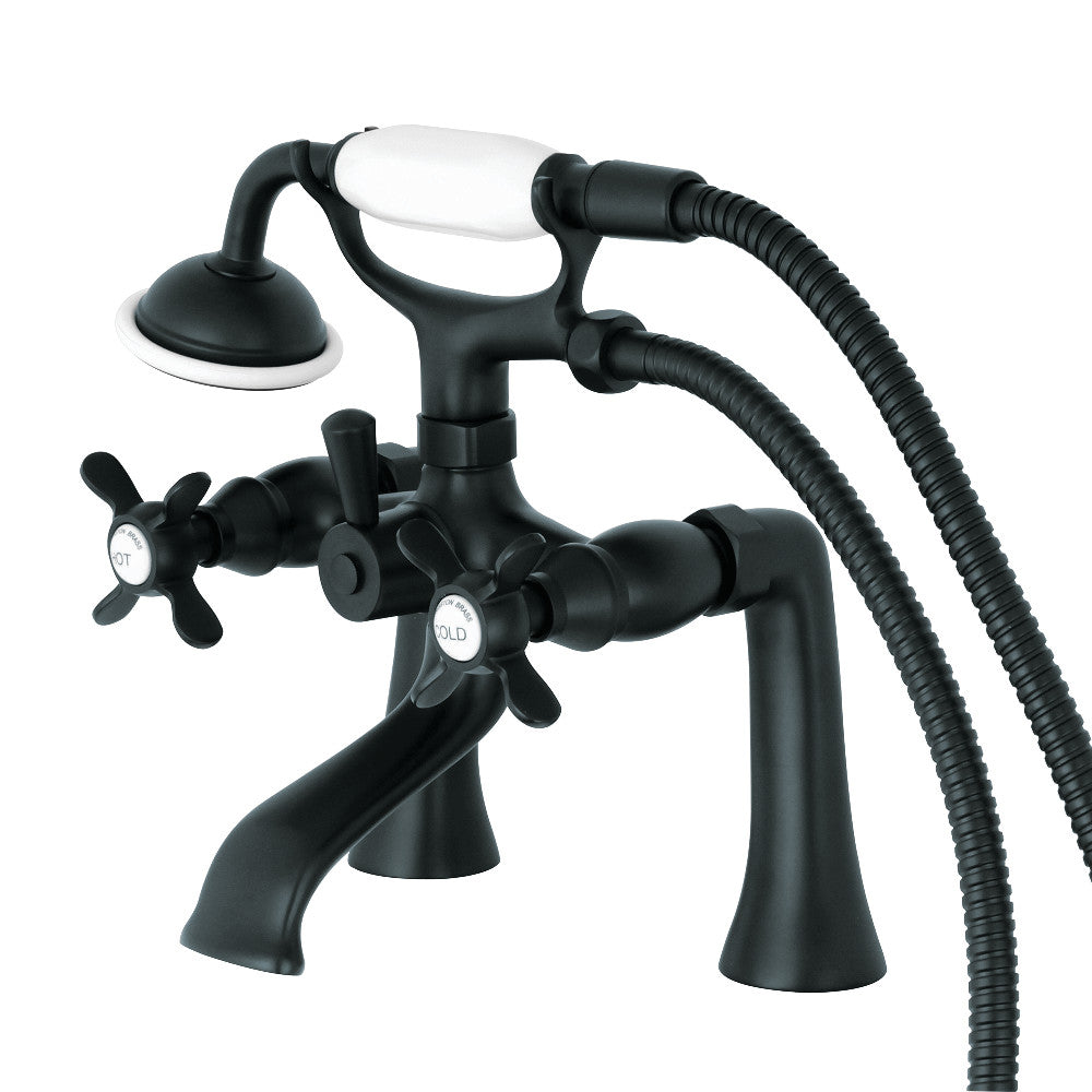 Kingston Brass KS288MB Essex Clawfoot Tub Faucet with Hand Shower, Matte Black - BNGBath