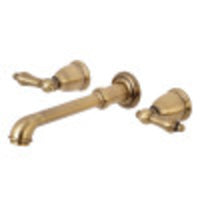 Thumbnail for Kingston Brass KS7123AL 8-Inch Center Wall Mount Bathroom Faucet, Antique Brass - BNGBath