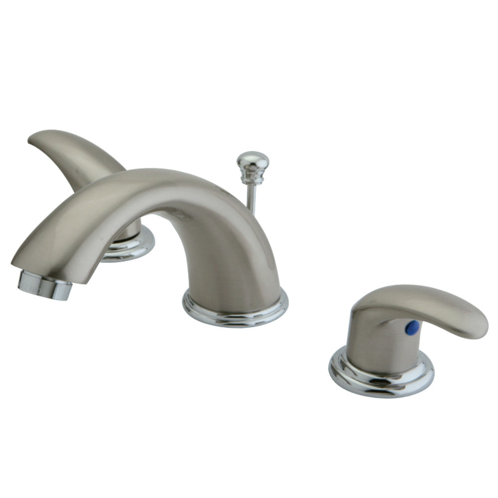 Kingston Brass KB6967LL 8 in. Widespread Bathroom Faucet, Brushed Nickel/Polished Chrome - BNGBath