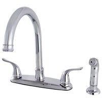 Thumbnail for Kingston Brass FB7791YLSP Yosemite 8-Inch Centerset Kitchen Faucet with Sprayer, Polished Chrome - BNGBath