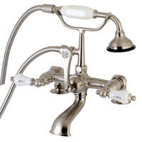 Thumbnail for Aqua Vintage AE207T8 Vintage 7-Inch Tub Faucet with Hand Shower, Brushed Nickel - BNGBath
