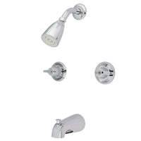 Thumbnail for Kingston Brass GKB140 Water Saving Americana Tub & Shower Faucet with 1.5GPM Shower Head and Canopy Handle, Polished Chrome - BNGBath
