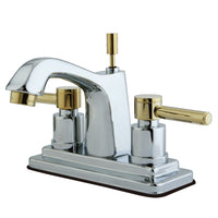 Thumbnail for Kingston Brass KS8644DL 4 in. Centerset Bathroom Faucet, Polished Chrome/Polished Brass - BNGBath