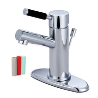 Thumbnail for Fauceture FS8421DKL Kaiser Single-Handle Bathroom Faucet with Brass Pop-Up and Cover Plate, Polished Chrome - BNGBath