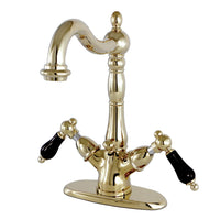 Thumbnail for Kingston Brass KS1432PKL Duchess Two-Handle Bathroom Faucet with Brass Pop-Up and Cover Plate, Polished Brass - BNGBath