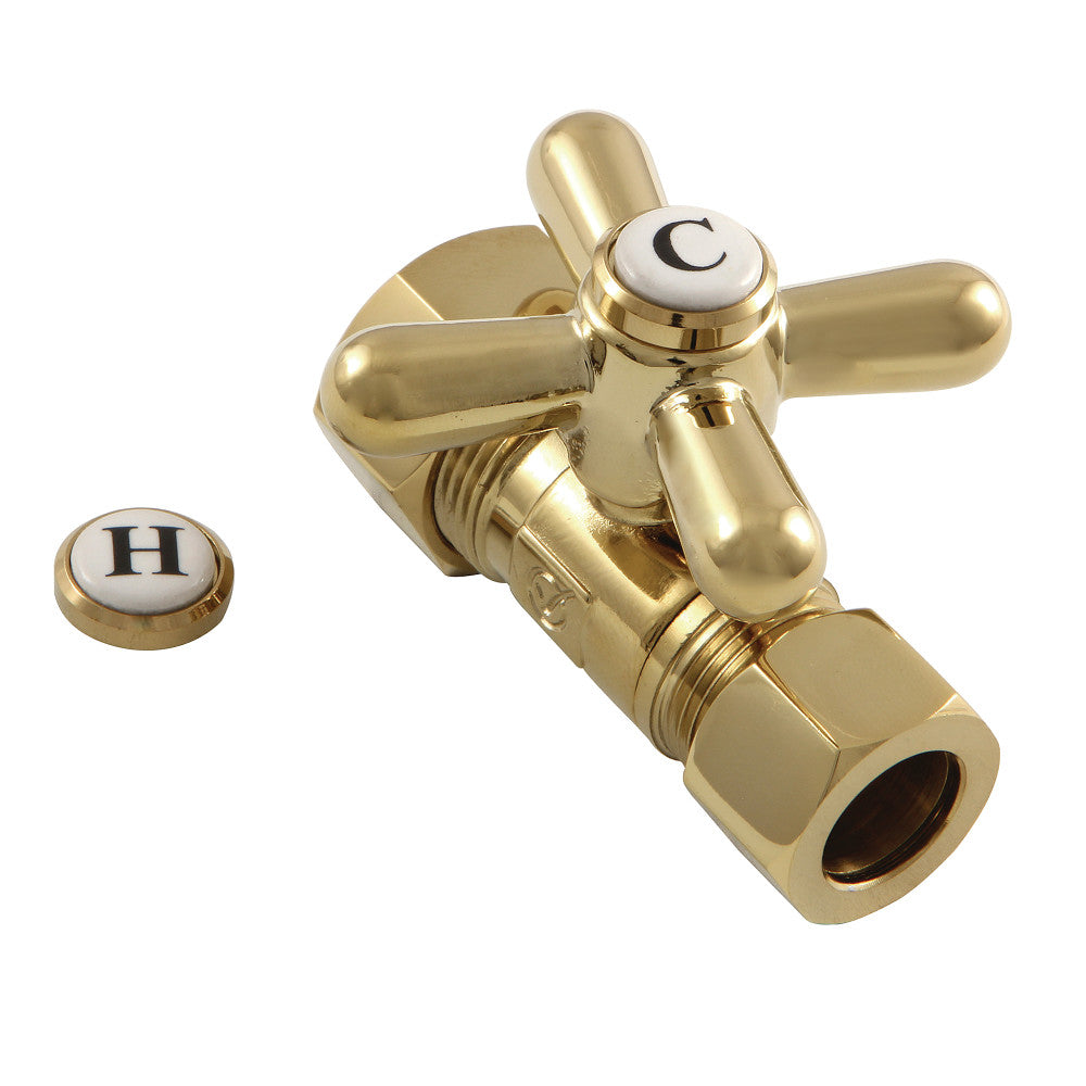 Kingston Brass CC44452X 5/8" OD Comp X 1/2" OD Comp Straight Shut-Off Valve, Polished Brass - BNGBath