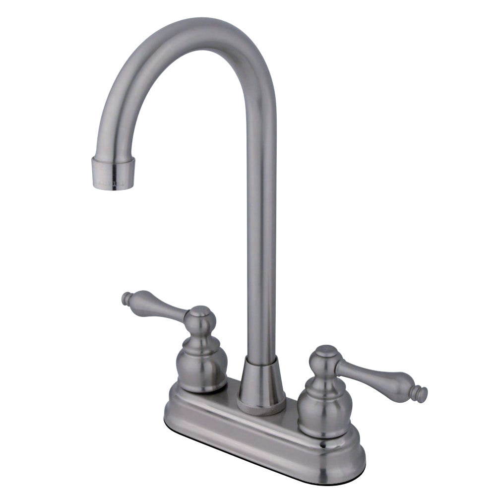 Kingston Brass KB498AL Victorian 4" Centerset High Arch Bar Faucet, Brushed Nickel - BNGBath