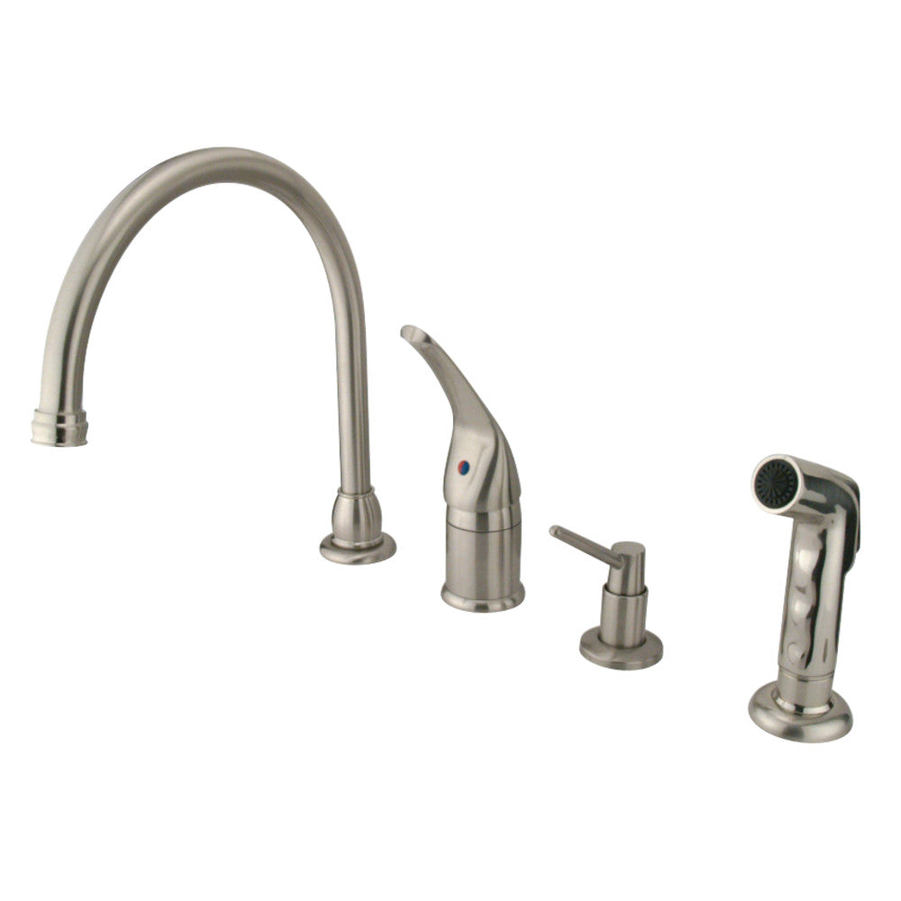 Kingston Brass KB828K8 Single-Handle Widespread Kitchen Faucet, Brushed Nickel - BNGBath