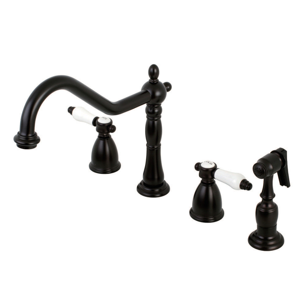 Kingston Brass KB1795BPLBS Widespread Kitchen Faucet, Oil Rubbed Bronze - BNGBath