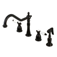 Thumbnail for Kingston Brass KB1795BPLBS Widespread Kitchen Faucet, Oil Rubbed Bronze - BNGBath