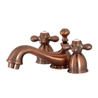Thumbnail for Kingston Brass KS395AXAC Restoration Mini-Widespread Bathroom Faucet, Antique Copper - BNGBath