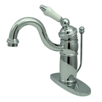 Thumbnail for Kingston Brass KB1401PL Victorian Single-Handle Bathroom Faucet with Pop-Up Drain, Polished Chrome - BNGBath