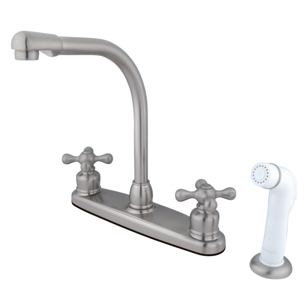 Kingston Brass KB718AX Victorian Centerset Kitchen Faucet, Brushed Nickel - BNGBath