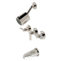 Thumbnail for Kingston Brass KBX8136NDL NuvoFusion Three-Handle Tub and Shower Faucet, Polished Nickel - BNGBath