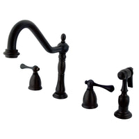 Thumbnail for Kingston Brass KB1795BLBS Widespread Kitchen Faucet, Oil Rubbed Bronze - BNGBath